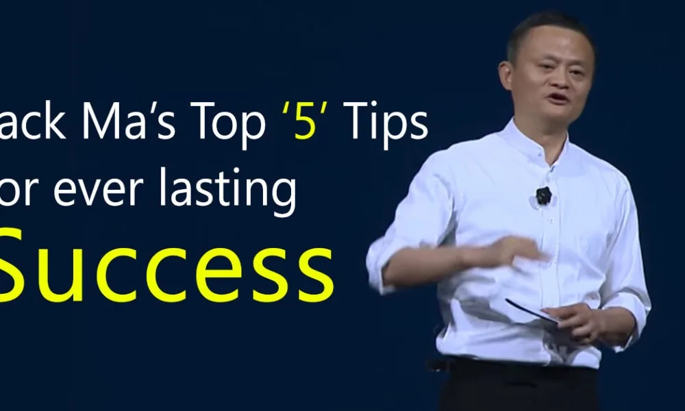 Jack Ma sharing his top five success tips for entrepreneurs.
